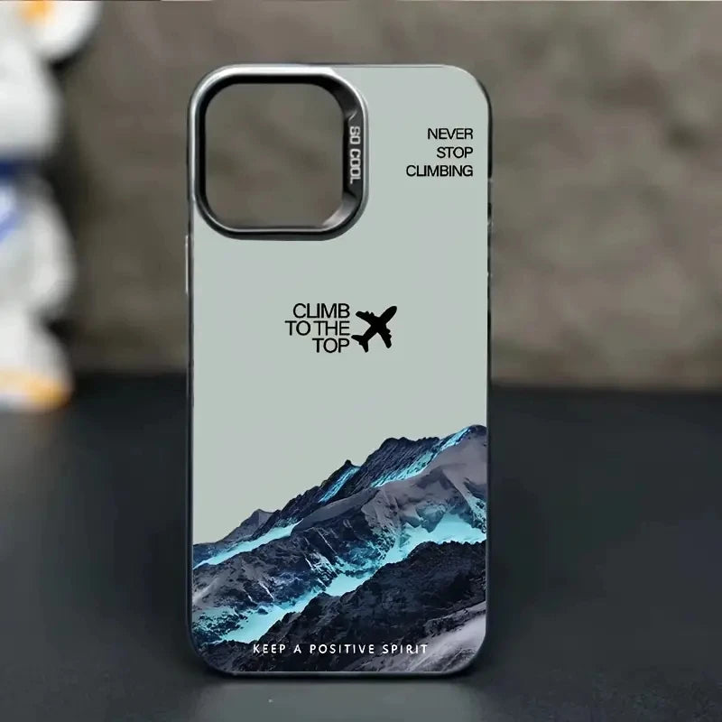 Mountain Peak Aircraft Phone Case for IPhone 17 16 14 15 11 12 13 Pro Max 16E 7 8 15 16 Plus 17 Air Shockproof Sunset IMD Cover