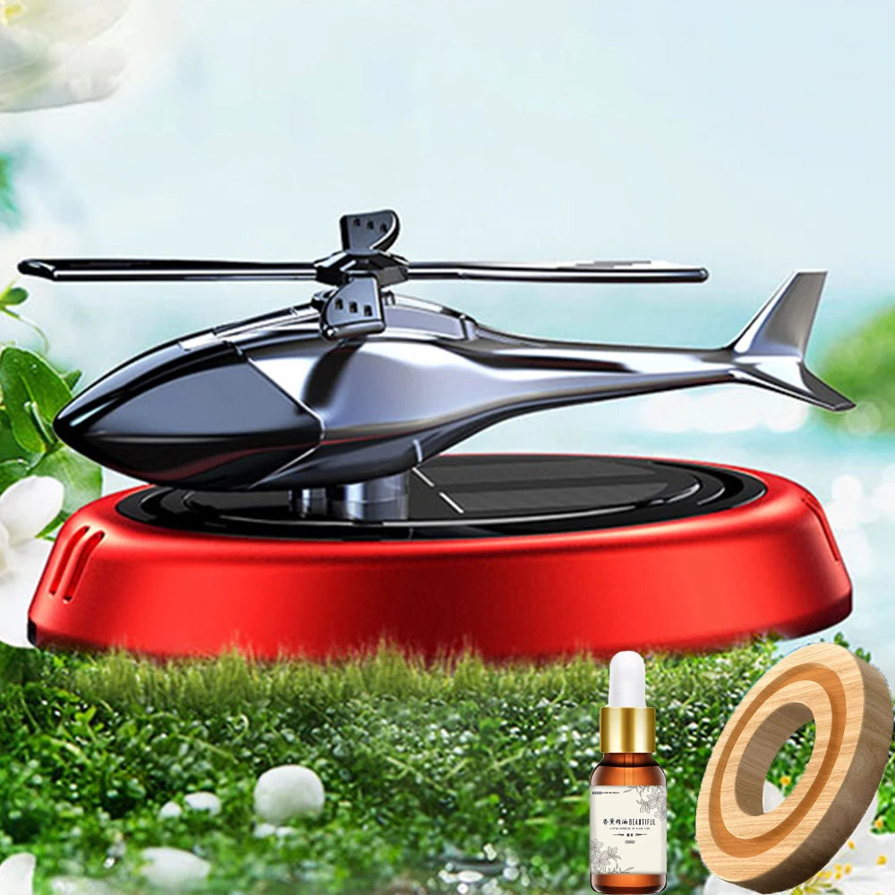 Solar Powered Rotation Helicopter Solar Aromatherapy Car Air Freshener