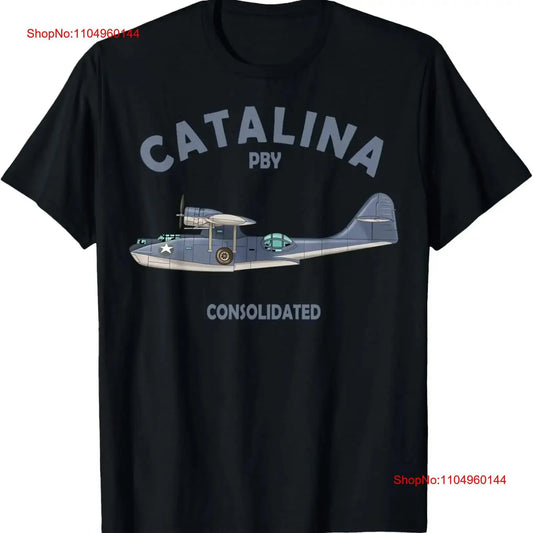 PBY Catalina Flying Boat Seaplane Airplane American WW2 T Shirt  vintage Washed Unisex Breathable Soft Casual fashion Slightly
