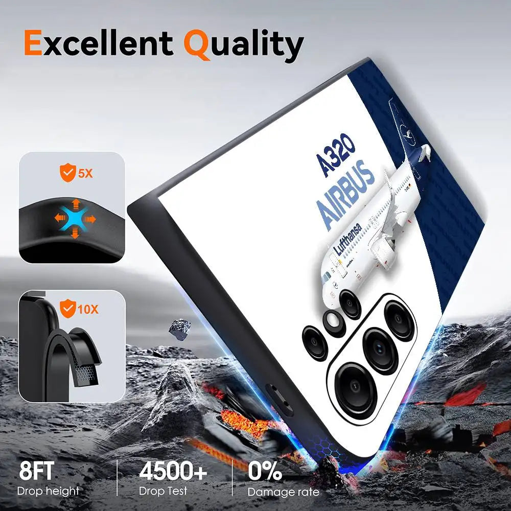 A-Airbus Logo Phone Case For Samsung Galaxy S25 S24 S23 S22 S21 S20 Ultra Plus Shockproof Anti-Slip Frosted Soft Cover Funda