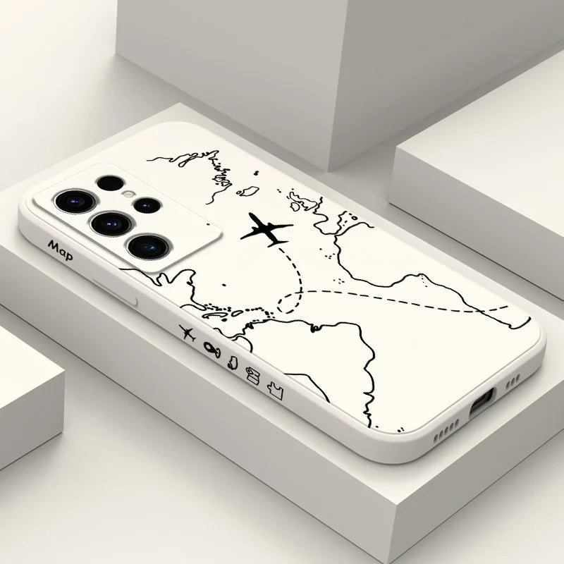 Intercloud Plane Phone Case For Samsung Galaxy S25FE S24 S23 S22 S21 S20 S10 S10E Ultra Plus FE Note 20 Ultra 10 Plus Cover