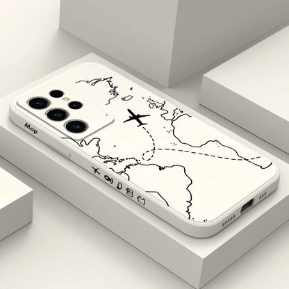 Intercloud Plane Phone Case For Samsung Galaxy S25FE S24 S23 S22 S21 S20 S10 S10E Ultra Plus FE Note 20 Ultra 10 Plus Cover