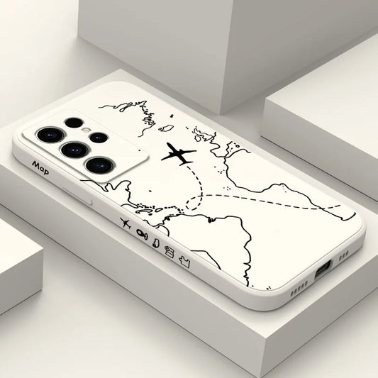 Intercloud Plane Phone Case For Samsung Galaxy S25FE S24 S23 S22 S21 S20 S10 S10E Ultra Plus FE Note 20 Ultra 10 Plus Cover