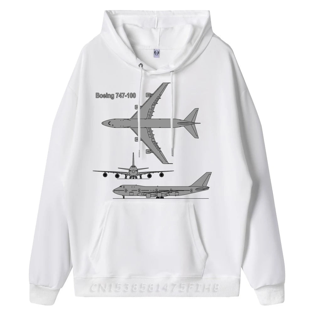 747 Airplane Hand Drawn Graphic Unisex Luxury Hoodies Hoodies Homme Gothic Style New In Hoodies & Sweatshirts Long Sleeve