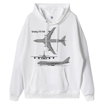 747 Airplane Hand Drawn Graphic Unisex Luxury Hoodies Hoodies Homme Gothic Style New In Hoodies & Sweatshirts Long Sleeve