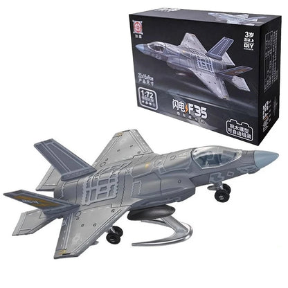 1:72 Creative Military Series Building Blocks America F35 Lightning Stealth Fighter Model Decor Toys For Boys Christmas Gifts