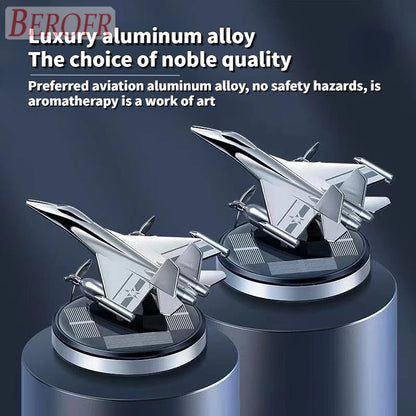 Car Air Freshener Fighter Aeroplane Perfume Solar Power Plane Diffuser Aluminium Airplane Fragrance Aircraft Dashboard Parfum