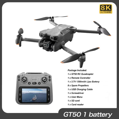 NEW GT50 PRO RC Drone 8K HD Dual Cameras WiFi GPS 20mins Flight Aerial Photography Quadcopter Remote Control UAV Boys Toys Gifts