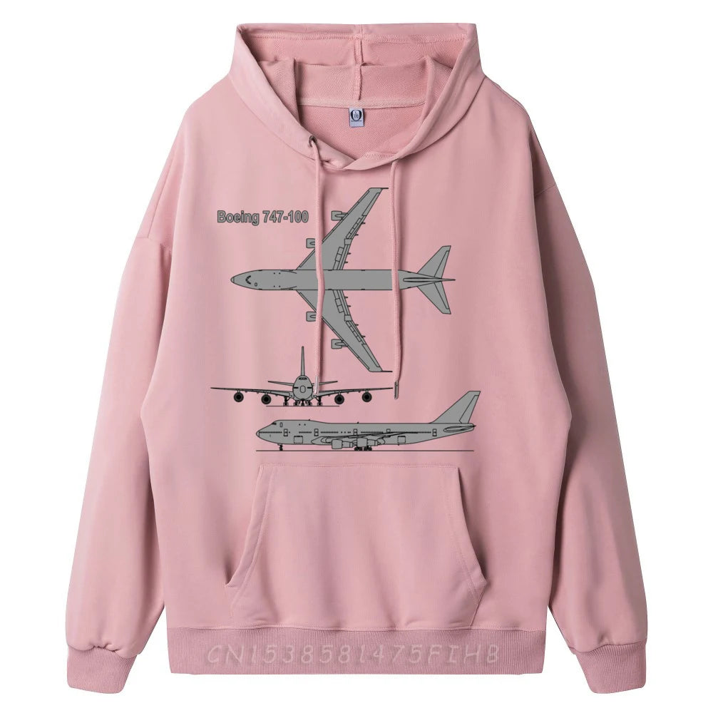 747 Airplane Hand Drawn Graphic Unisex Luxury Hoodies Hoodies Homme Gothic Style New In Hoodies & Sweatshirts Long Sleeve