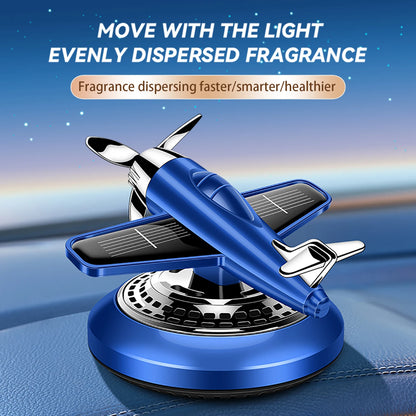 Rotating solar energy powered fighter car air freshener