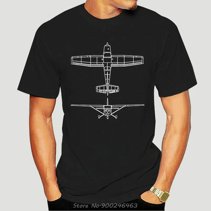 Cessna 172 Airplane Pilot T-shirt Front And Back Tshirt Casual T Shirt