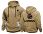 AIRBUS AVIATION Flight Semi-Zip Pocket Hooded Airbusfan A320 Zipper Sweatshirts Male Jacket Mens Clothing Outerwear Hoodies