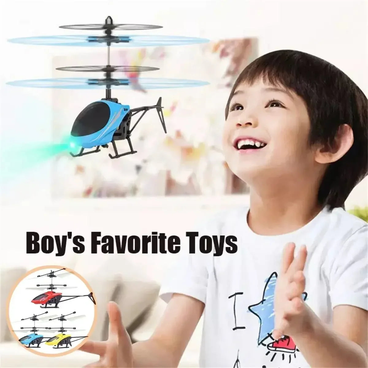 Mini Remote Control Aircraft Helicopter Flying Interaction Gesture Sensing Children Airplane Kids Toy with Flashing Light