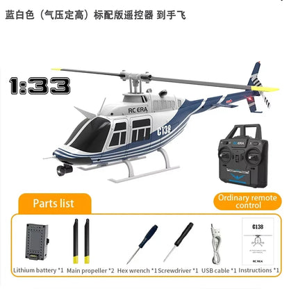 RC ERA C138 BELL 206 Jet Ranger 6-axis Gyro Stabilized Altitude Hold 4ch RC Helicopter Aircraft Hobby for Adults -RTF