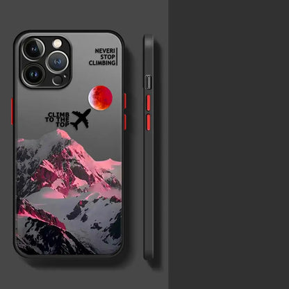 Mountain Peak Aircraft Phone Case for Apple iPhone 15 16 Pro XS Max 16e 13 14 Plus XR SE 7 8 12 11 Pro plus Matte