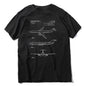 Men's  Patent Print of 1981 Boeing 777 Airliner Novelty Pure Cotton Tees Short Sleeve Airplane Lover