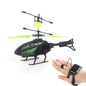 Mini RC Helicopter 2 Channel Remote Control Plane with LED Lights Gesture Sensing Crash Resistant Aircraft Toy for Kids