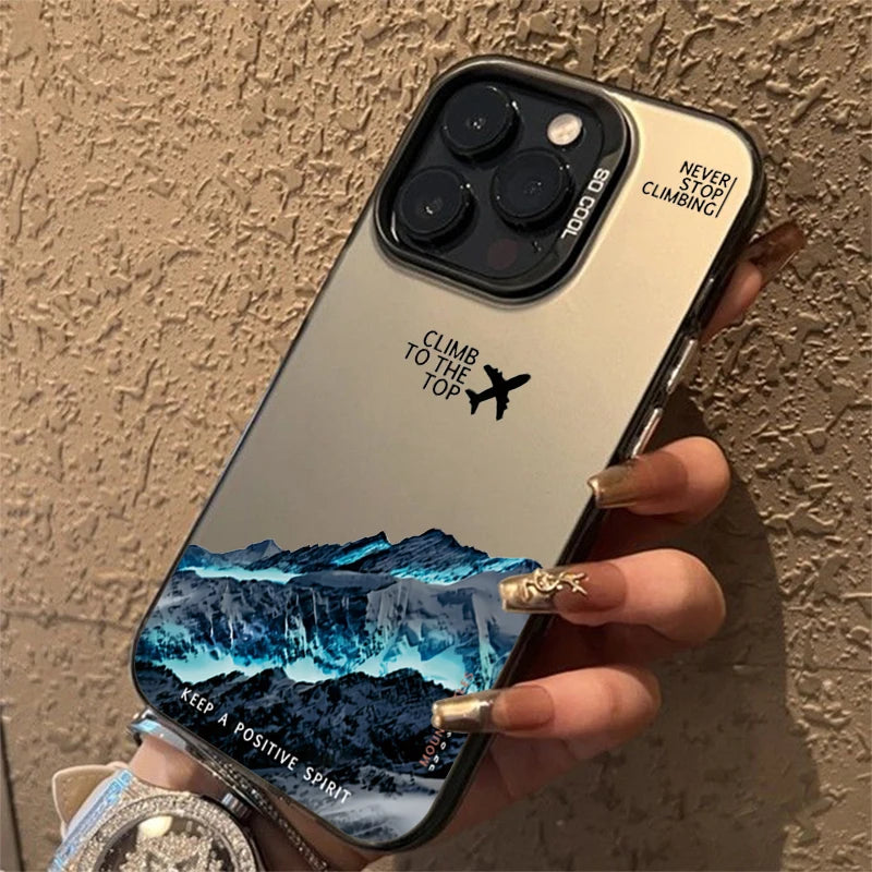 Mountain Peak Aircraft Phone Case for IPhone 17 16 14 15 11 12 13 Pro Max 16E 7 8 15 16 Plus 17 Air Shockproof Sunset IMD Cover