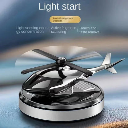 Decoration solar rotating car aircraft Aromatherapy wholesale creative helicopter car Aromatherapy car perfume