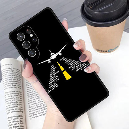 Aircraft Helicopter Airplane Pilot fly phone case Cover For Samsung Galaxy S24 S25 Ultra S21 S22 S10E Note 10 Plus 20 FE S23