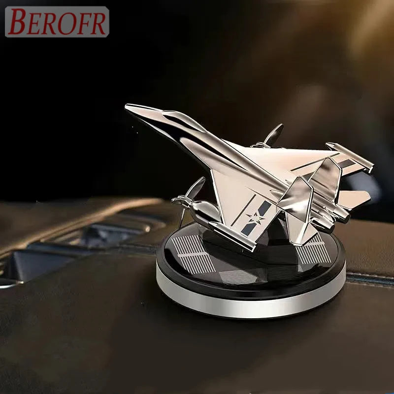 Car Air Freshener Fighter Aeroplane Perfume Solar Power Plane Diffuser Aluminium Airplane Fragrance Aircraft Dashboard Parfum