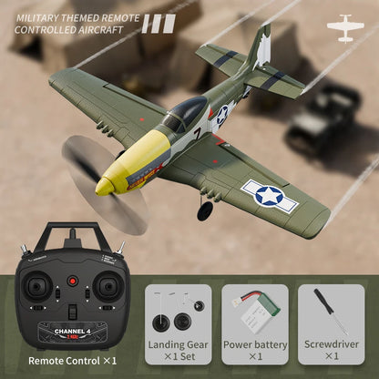 RC Plane P51 Mustang 2.4G Radio EPP Foam 4CH 6 Axis 410MM Wingspan RC Fighter One Key Aerobatic RTF Aircraft Toys
