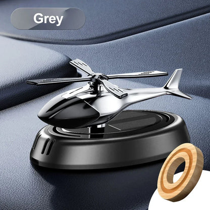 Car Air Freshener Solar Helicopter Decoration Alloy Propeller Rotating Auto Flavoring Perfume Diffuser Car Interior Accessories