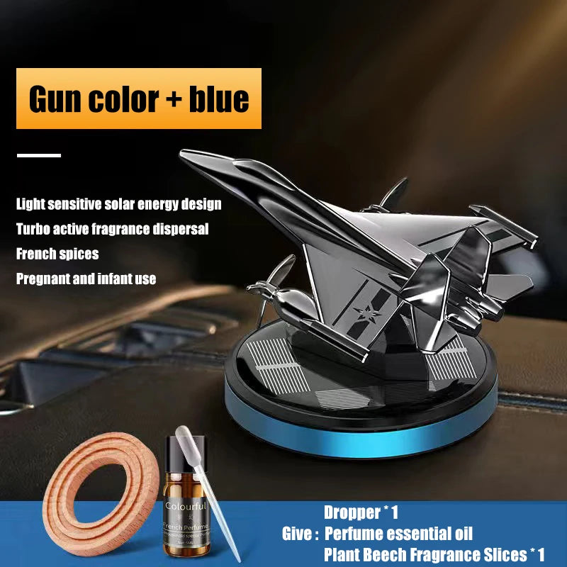 Car Air Freshener Solar Propeller Fighter Car Interior Decoration Accessories Long-lasting Fragrance Car Interior Decorations