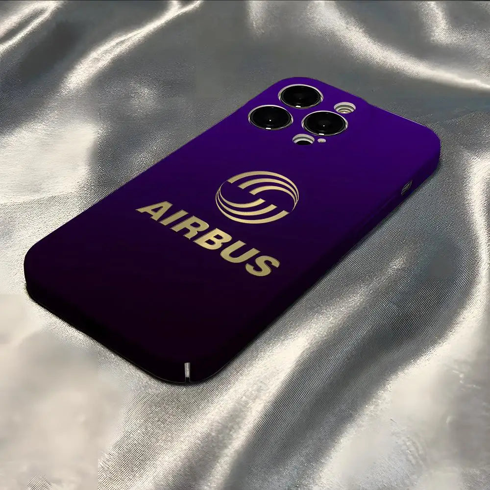 Airbus Logo Phone Case For Iphone 16 Pro Max 15 Pro 13 14 12 11 8 7 Plus X XR XS Max All Inclusive Cover