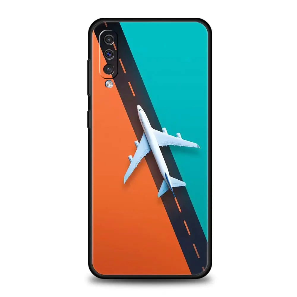 Phone Case For Samsung A56 A36 A26 A54 A52 A24 A14 A50 A70 A40 A06 A12 A22 A34 A42 A32 5G A04s A16 Cover Aircraft Plane Airplane