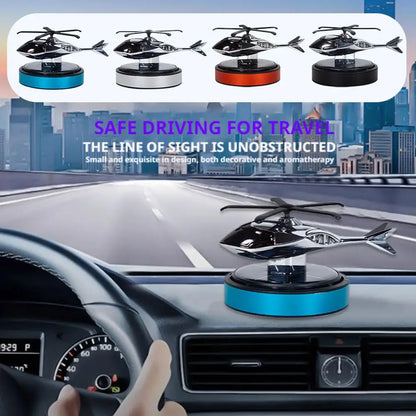 Helicopter Shaped Car Fragrance Diffuser Solar Rotating Feature Delicate Touch for Trendy Vehicle Interiors