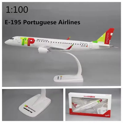 E-195 Tap Portugal Airlines 1/100 Scale Airplane Abs Assembly Model Airplane Toy Building Block Decoration Gift