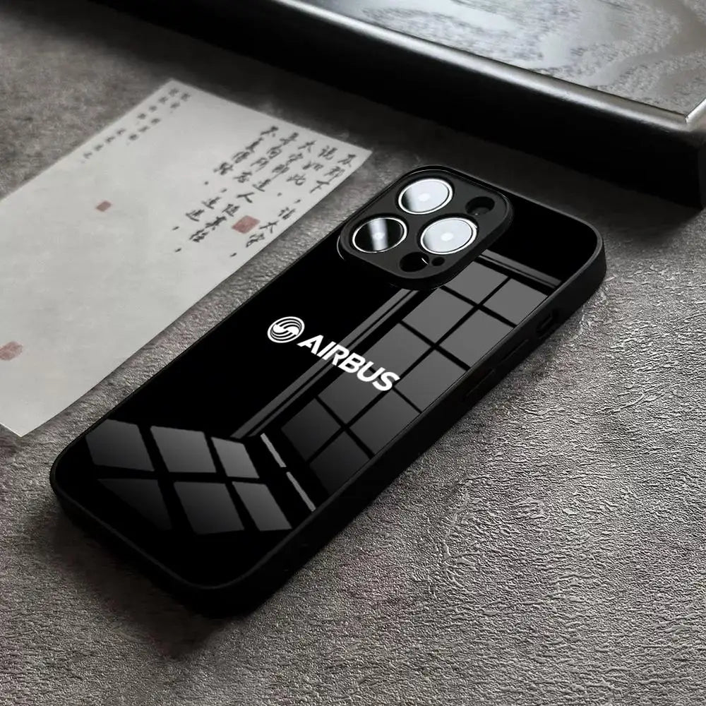 Airbus Logo Phone Case For IPhone 17 14 Pro Max 15 Pro 12 11 13 Mini X XR XS 16e Plus SE Glass Cover