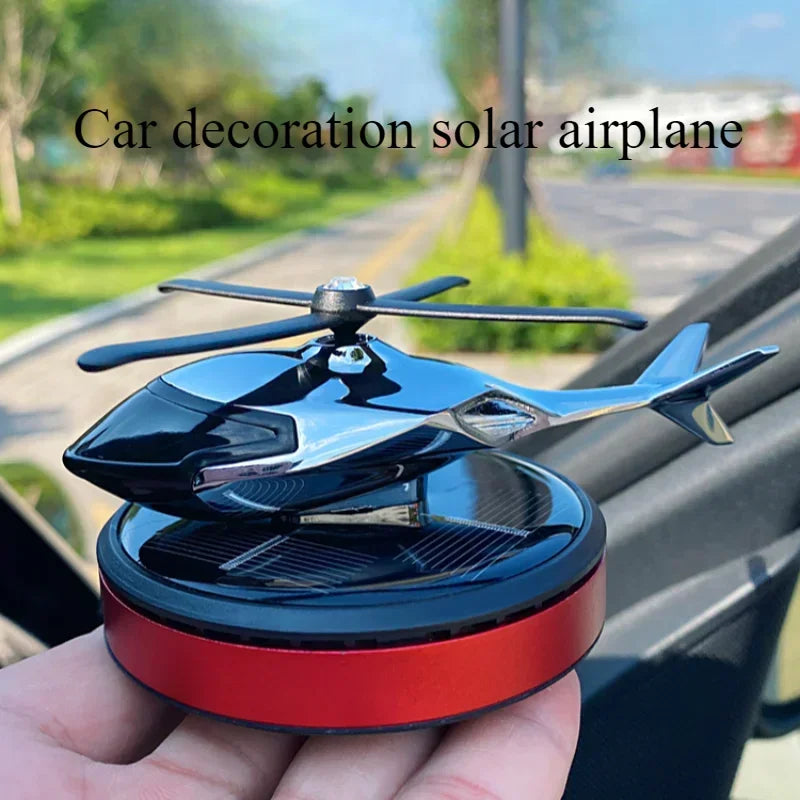 Decoration solar rotating car aircraft Aromatherapy wholesale creative helicopter car Aromatherapy car perfume