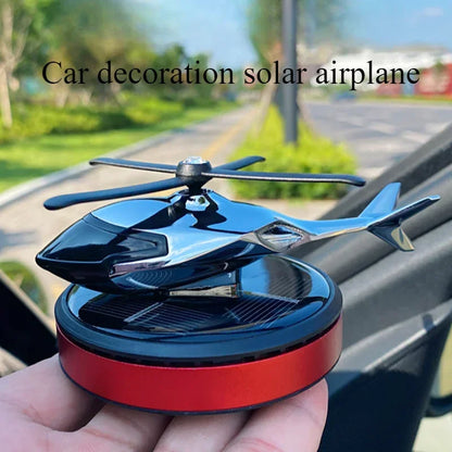 Decoration solar rotating car aircraft Aromatherapy wholesale creative helicopter car Aromatherapy car perfume