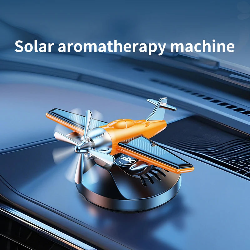 New solar powered rotating aircraft car fragrance car perfume seat accessories car interior perfume decoration