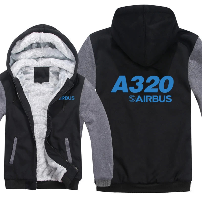 Airbus A320 Hoodies Men Fashion Coat Pullover Fleece Liner Jacket Plane Pilot 320 Airbus Sweatshirts Hoody