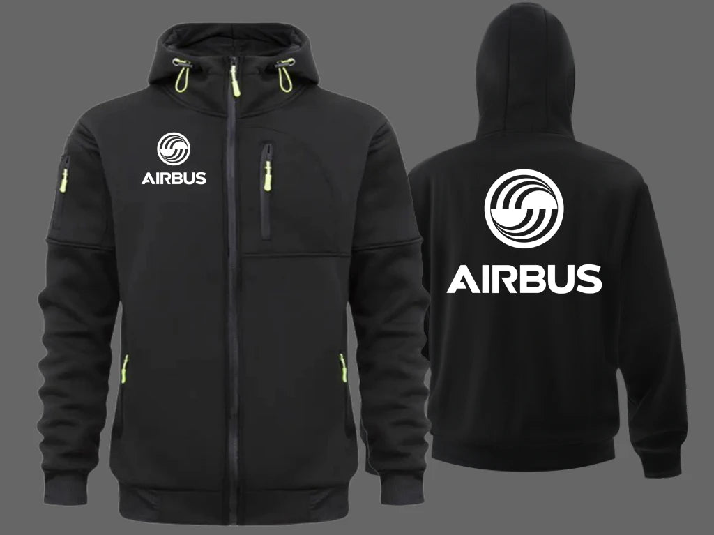 Airbusfan A320 AIRBUS AVIATION Flight Sports Sweatshirt Cardigan Hooded Jackets Cardigan Hooded Sweatshirts Baseball Jacket