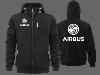 Airbusfan A320 AIRBUS AVIATION Flight Sports Sweatshirt Cardigan Hooded Jackets Cardigan Hooded Sweatshirts Baseball Jacket