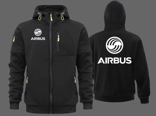 Airbusfan A320 AIRBUS AVIATION Flight Sports Sweatshirt Cardigan Hooded Jackets Cardigan Hooded Sweatshirts Baseball Jacket