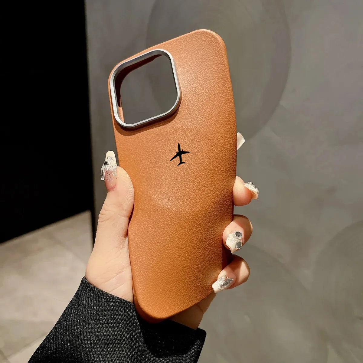 Airplane Lichee Design Leather Phone Case For iPhone 17 16 15 14 Pro Max 13 12 11 XS X XR 7 8 16 Plus SE2 Shockproof Soft Cover