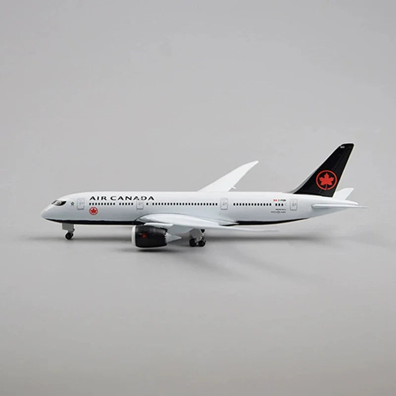 20cm Plane Model Toy Alloy Metal Air Canada Airlines B787 Diecast Airplanes Building Kit With Wheels For Collection Plan