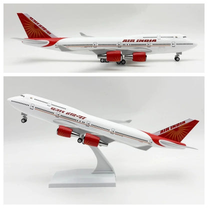 Display toy planes for kids 30cm India Airlines B747 Airplane Model Diecast Resin 1/250 Scale Planes Toy For Children