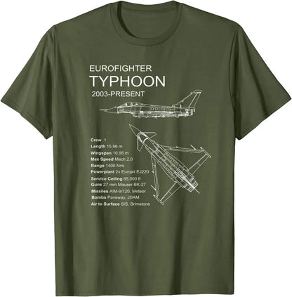 Eurofighter Typhoon Jet Aeroplane Airplane Men T-Shirt Short Sleeve Casual Cotton O-Neck