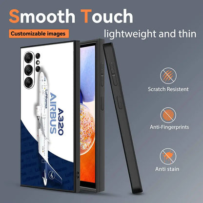 A-Airbus Logo Phone Case For Samsung Galaxy S25 S24 S23 S22 S21 S20 Ultra Plus Shockproof Anti-Slip Frosted Soft Cover Funda