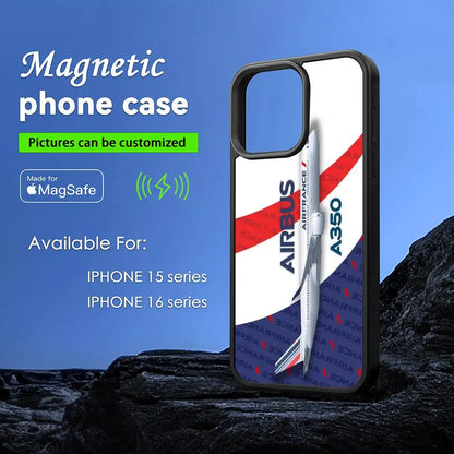 Fashion Pattern A-Airbus Logo Phone Case MagSafe Magnetic For IPhone 16 15 14 13 12 11 Pro Plus Max Mini Wireless Charger Funda