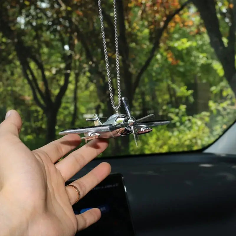 Car Decorative Pendant Solar-Powered Airplane Car Interior Decor Rotating Helicopter Model Car Accessories Car Rearview
