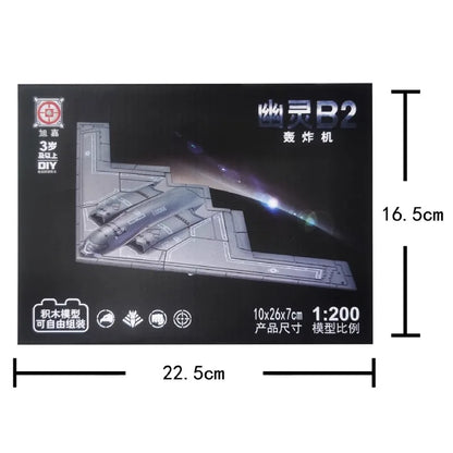 1:200 Creative Military Series Building Blocks The B2 Ghost Stealth Bomber Fighter Model Home Decor Toys For Kids Christmas Gift