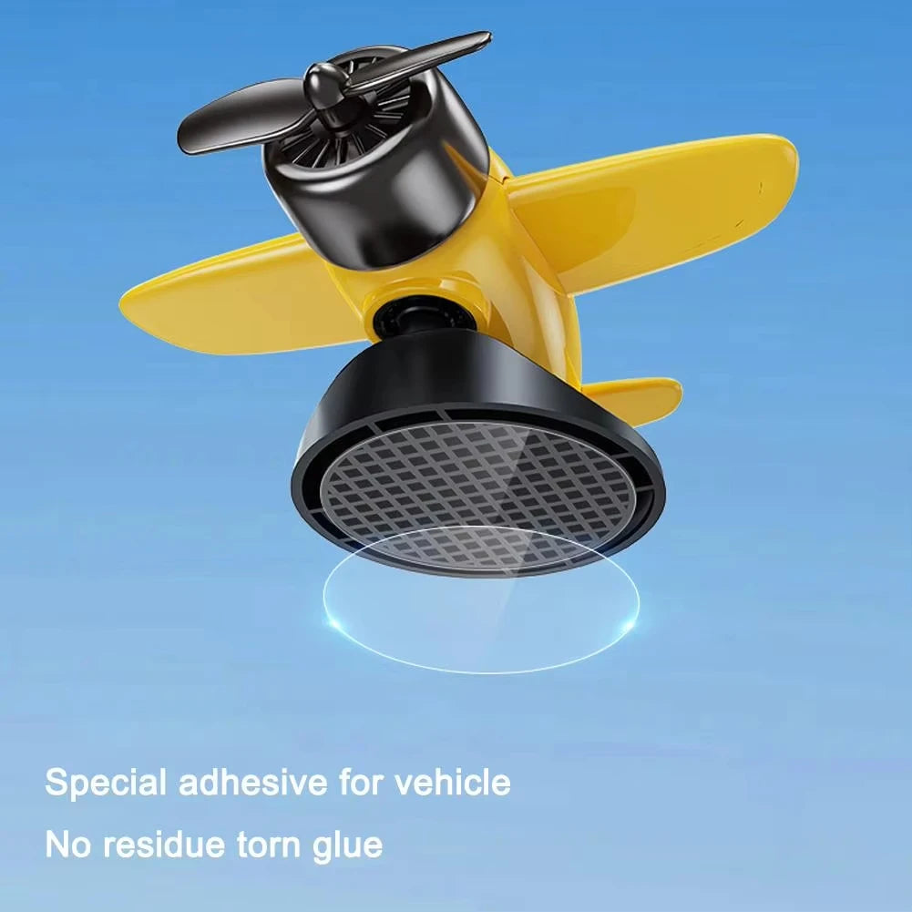 Solar Powered Rotating Airplane Car Dashboard Ornament 360° Auto Spin Decor Airplane Ornaments Car Interior Decoration