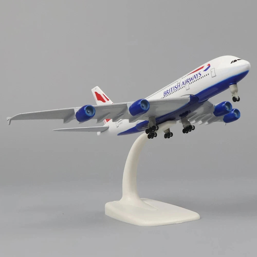 20cm Metal Aircraft Model Children Educational Toys British Airways A380 Scale